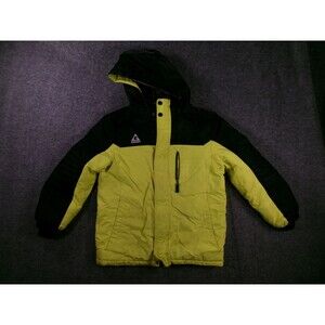Gerry Jacket Boys M Yellow Black Hooded Insulated Winter Zip Pockets Coat